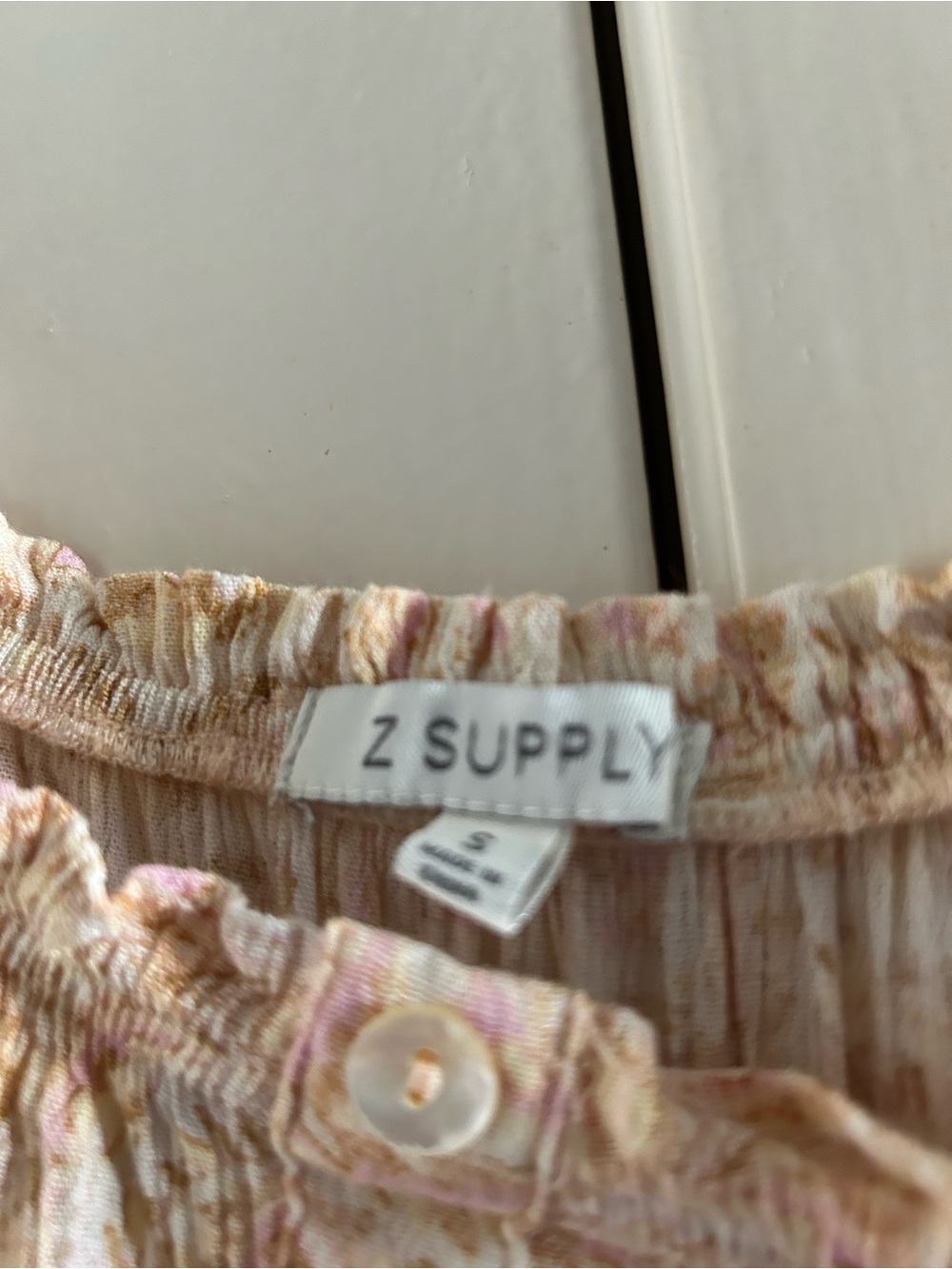 Z Supply Peach and Pink Floral Button-Front Sundress - Picture 2 of 9